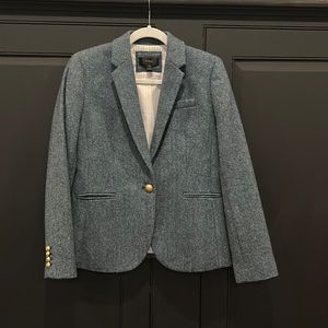 Like new J Crew Schoolboy Blazer in heather blue/gray tweed